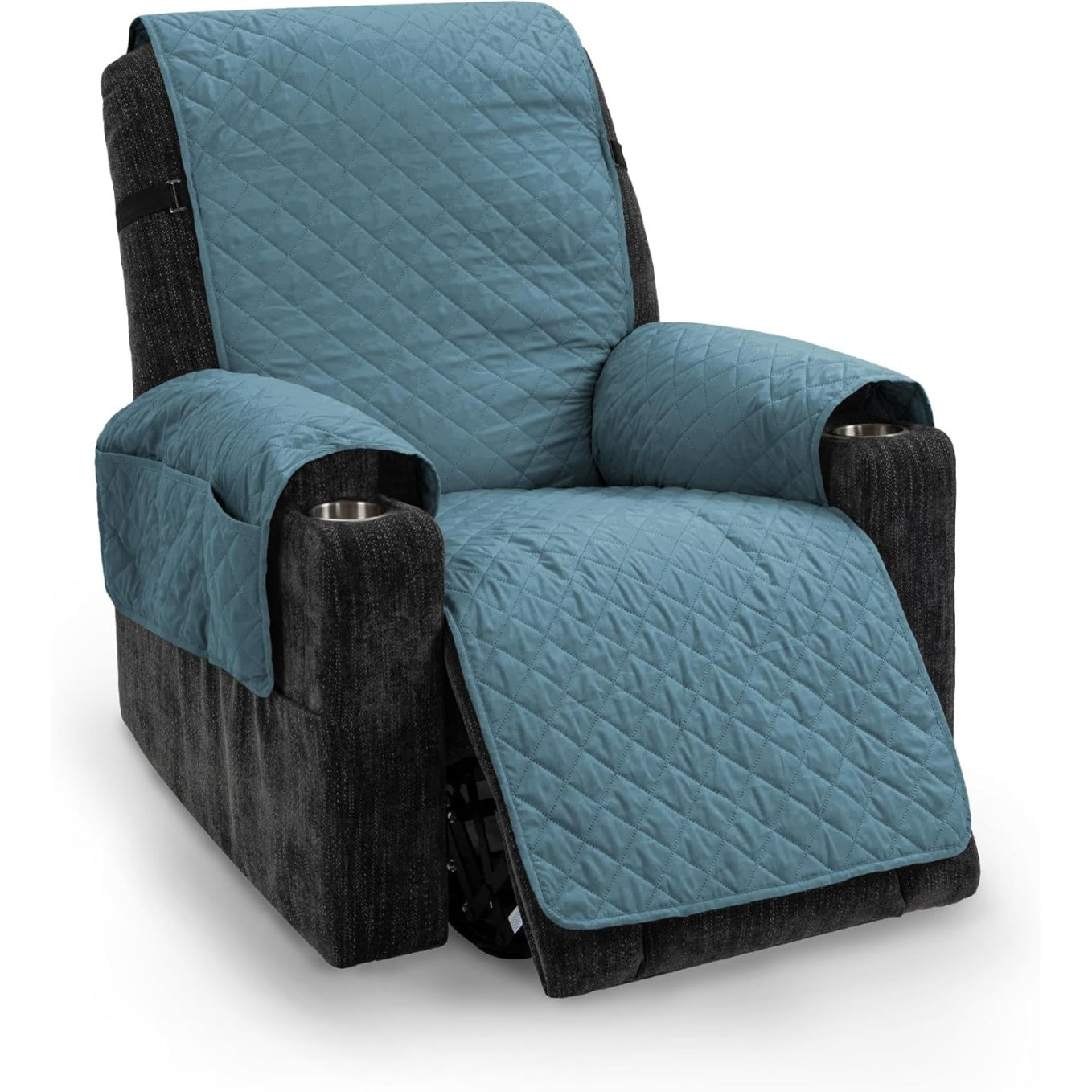 Copripoltrona Relax Reversibile con Imbottitura Trapuntata Impermeabile Ideale per Proteggere da Graffi di Cani e Gatti Blu Grigio