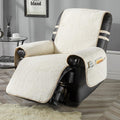 Copertura Morbida Effetto Sherpa per Poltrona Relax Colore Bianco e Beige