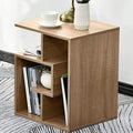 Libreria Bassa a 4 Ripiani in Legno MDF Tavolino Laterale Moderno Quercia