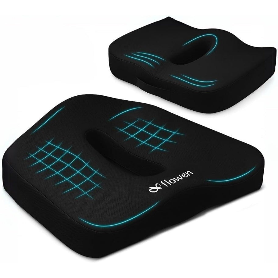 Cuscino per Seduta Ergonomico in Memory Foam con Supporto Lombare per Ufficio Auto Gaming e Smart Working