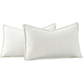 Coppia di Federe in Ciniglia con Bordatura Elegante Colore Bianco 40 ¡Á 60 cm