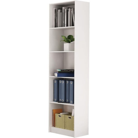 Libreria Alta con 4 Ripiani Scaffale Salvaspazio Bianca 50 x 182 cm